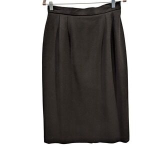 Talbots Womens Black 100% Pure Wool Crepe Pencil Skirt Made in USA Size 10